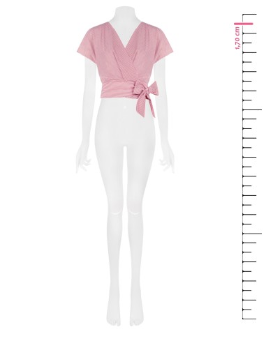 Rinascimento gestreepte katoenen wikkelblouse