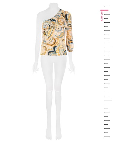 Top asymétrique plissé avec volants Rinascimento