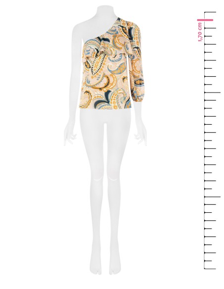 Top asymétrique plissé avec volants Rinascimento