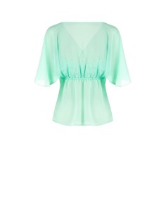 Mouwloze blouse van crêpon met vlindermouwen Rinascimento 2