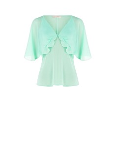 Mouwloze blouse van crêpon met vlindermouwen Rinascimento