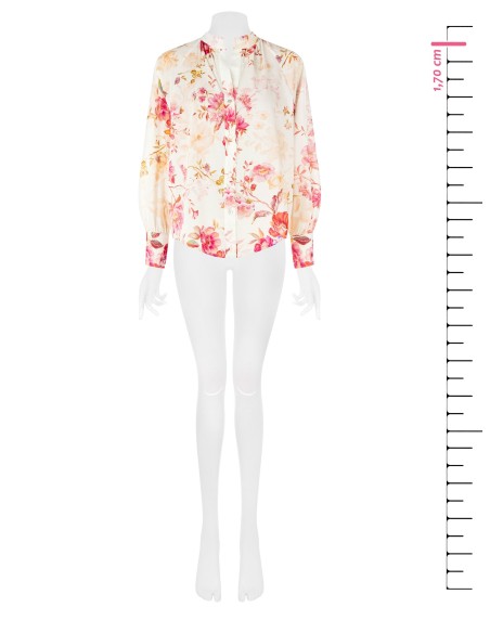 Rinascimento - Chemise en coton à col en V avec encolure centrale