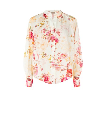 Rinascimento - Chemise en coton à col en V avec encolure centrale