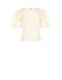 Rinascimento - Top en coton plié avec broderie de feuilles et encolure en V 2