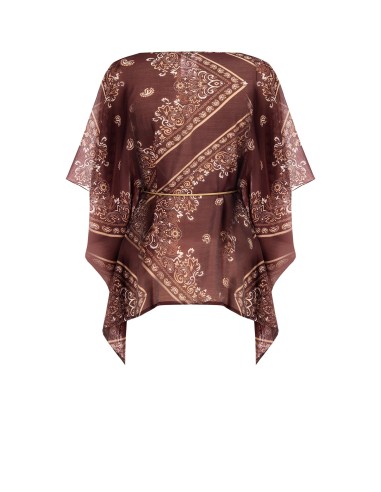 Chemisier kimono en viscose avec ceinture en corde assortie Rinascimento