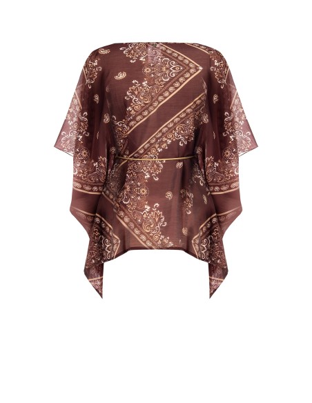 Chemisier kimono en viscose avec ceinture en corde assortie Rinascimento