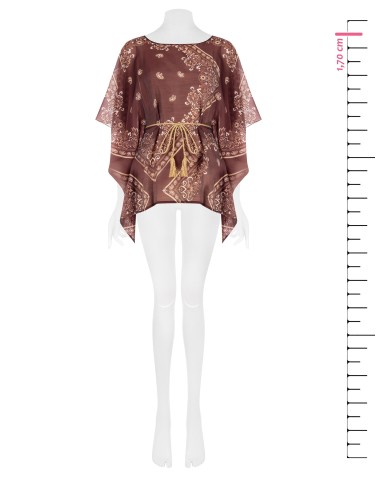 Chemisier kimono en viscose avec ceinture en corde assortie Rinascimento