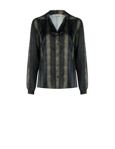 Ruimvallende en soepele blouse van slangenprintsatijn van Rinascimento