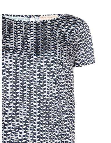 Vloeiende blouse van bedrukte satijnstof Rinascimento