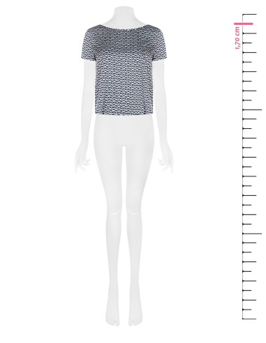 Vloeiende blouse van bedrukte satijnstof Rinascimento