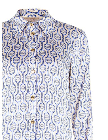 Regular viscose blouse met Rinascimento-logoknopen