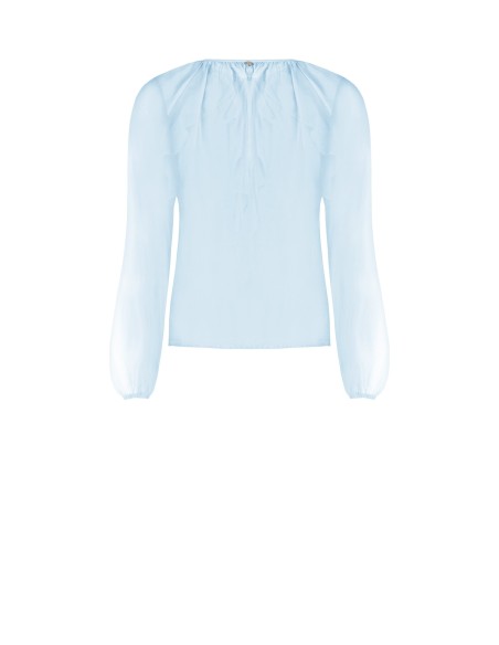 Blouse en tissu léger semi-transparent avec volants Rinascimento