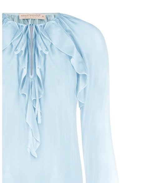 Blouse van lichtgewicht, semitransparante stof met ruches Rinascimento