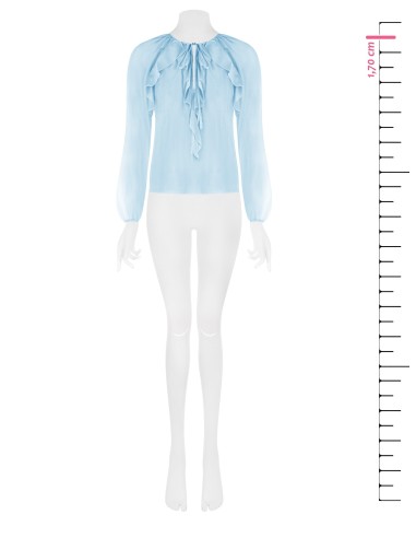 Blouse en tissu léger semi-transparent avec volants Rinascimento