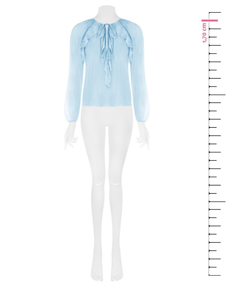 Blouse en tissu léger semi-transparent avec volants Rinascimento