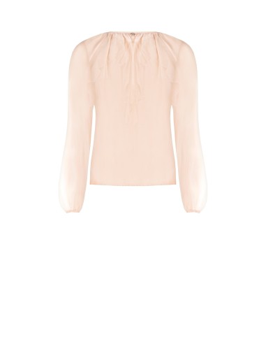 Blouse en tissu léger semi-transparent avec volants Rinascimento