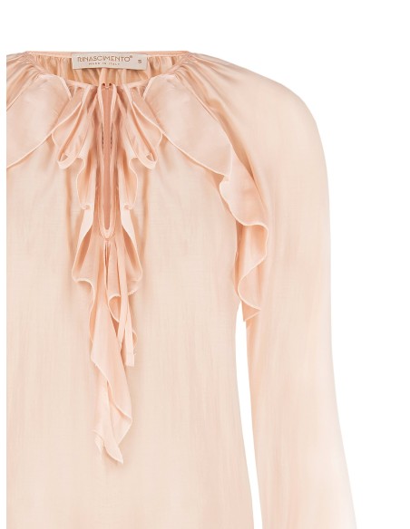 Blouse van lichtgewicht, semitransparante stof met ruches Rinascimento