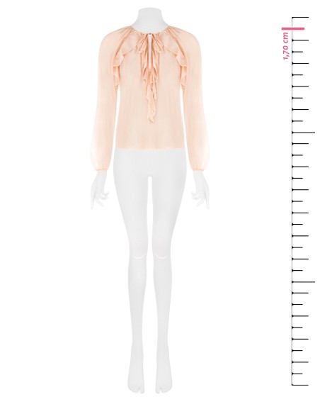 Blouse en tissu léger semi-transparent avec volants Rinascimento