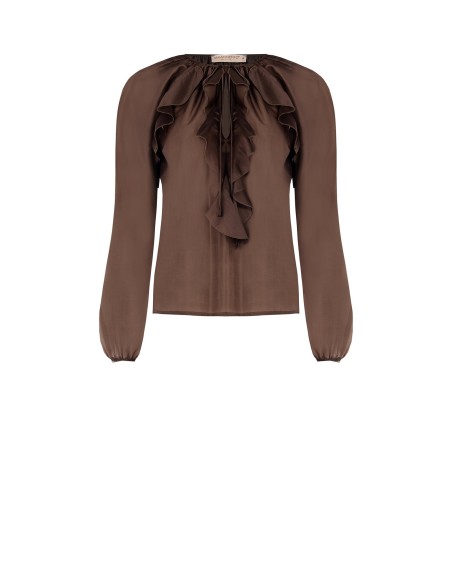 Blouse van lichtgewicht, semitransparante stof met ruches Rinascimento