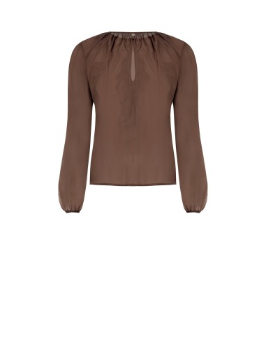Blouse van lichtgewicht, semitransparante stof met ruches Rinascimento