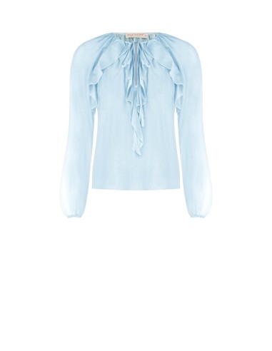 Blouse van lichtgewicht, semitransparante stof met ruches Rinascimento