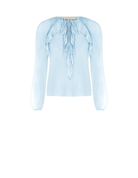 Blouse van lichtgewicht, semitransparante stof met ruches Rinascimento