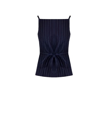 Gilet en tissu rayé tennis légèrement froissé avec liens au dos Rinascimento