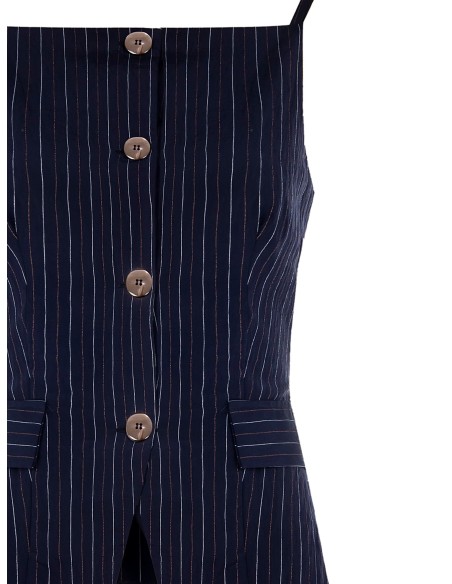 Gilet en tissu rayé tennis légèrement froissé avec liens au dos Rinascimento