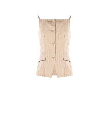 Gilet en tissu rayé tennis légèrement froissé avec liens au dos Rinascimento