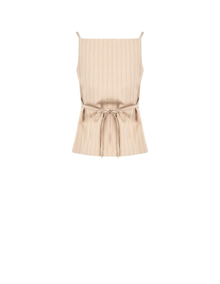 Gilet en tissu rayé tennis légèrement froissé avec liens au dos Rinascimento