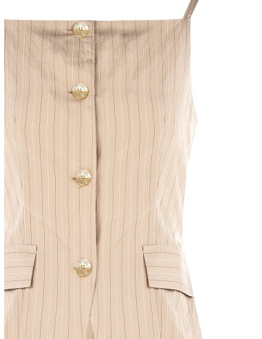 Gilet en tissu rayé tennis légèrement froissé avec liens au dos Rinascimento