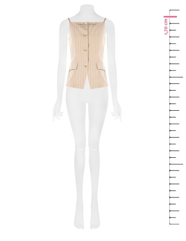 Gilet en tissu rayé tennis légèrement froissé avec liens au dos Rinascimento