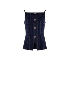 Gilet en tissu rayé tennis légèrement froissé avec liens au dos Rinascimento