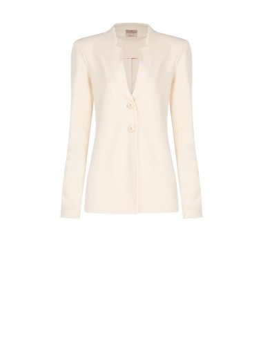 Veste blazer en crêpe scuba sans revers Rinascimento