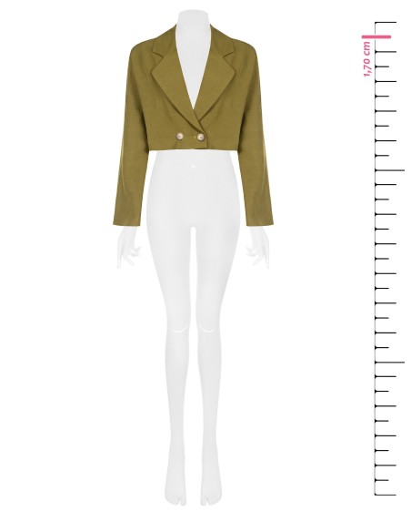 Veste blazer courte en mélange de lin Rinascimento