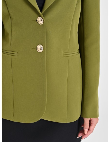 Technical Fabric Blazer Jacket With Logo Buttons Rinascimento