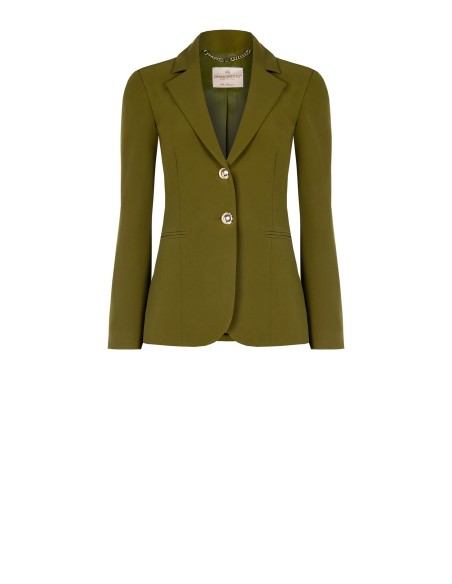 Technical Fabric Blazer Jacket With Logo Buttons Rinascimento