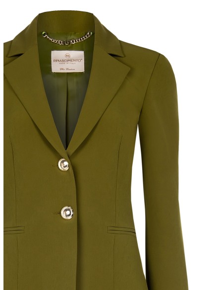Technical Fabric Blazer Jacket With Logo Buttons Rinascimento