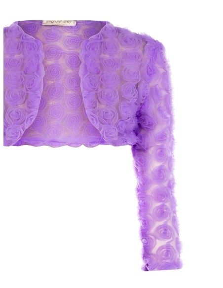 Bolero van geborduurde tule met rozen Rinascimento