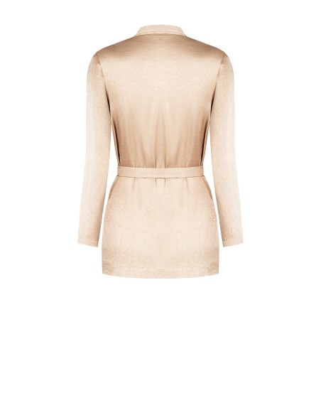 Veste ouverte en satin légèrement froissé avec épaulettes et ceinture coordonnée Rinascimento