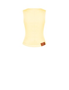 Gilet cintré long en denim extensible Rinascimento 2
