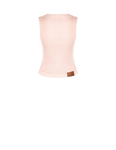 Gilet cintré long en denim extensible Rinascimento