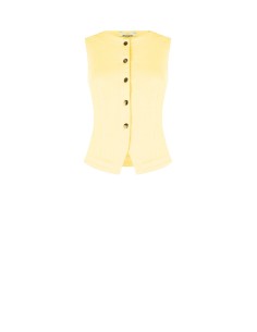 Gilet cintré long en denim extensible Rinascimento