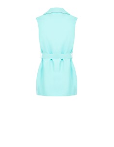 Lang Open Gilet Van Viscose Met Licht Kreukeffect En Bijpassende Riem Rinascimento 2