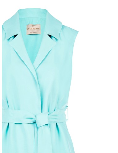 Gilet long ouvert en viscose à effet légèrement froissé avec ceinture assortie Rinascimento