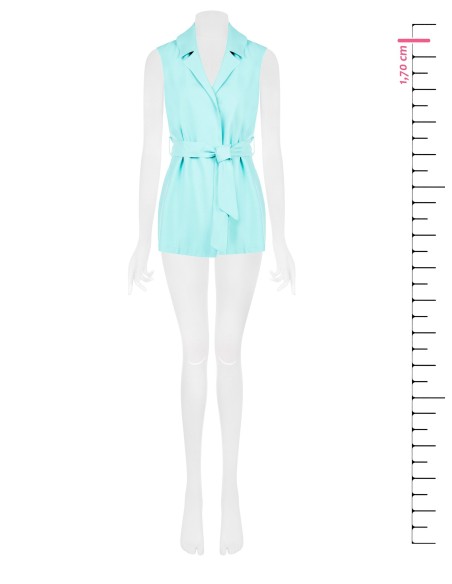 Gilet long ouvert en viscose à effet légèrement froissé avec ceinture assortie Rinascimento