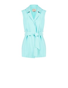 Lang Open Gilet Van Viscose Met Licht Kreukeffect En Bijpassende Riem Rinascimento