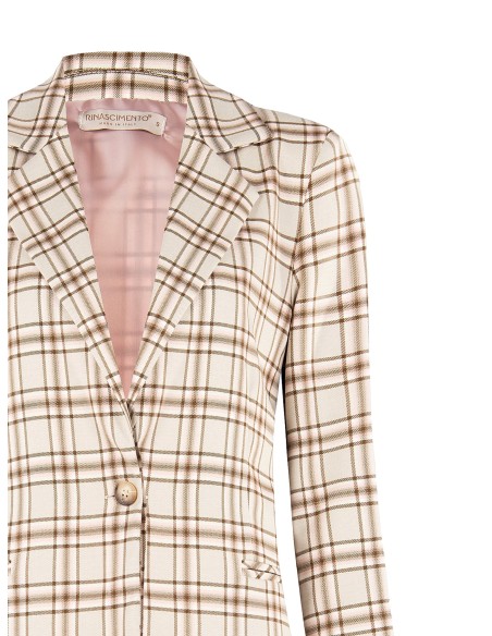 Veste blazer à carreaux en polyviscose Rinascimento