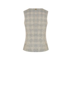 Gilet ample à carreaux en mélange de coton et de lin Rinascimento 2