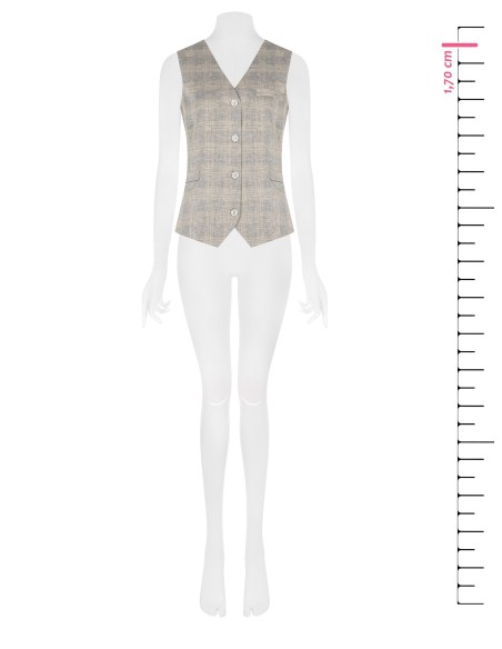 Gilet ample à carreaux en mélange de coton et de lin Rinascimento